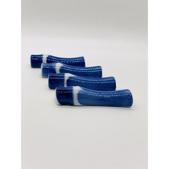3" Ceramic Blue/White Japanese Chopstick Rests-Set of 4 - Picture 3 of 6